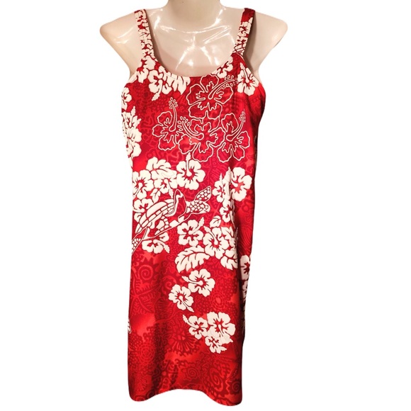 Cabali Red Floral Hawaiian Dress - Picture 2 of 3